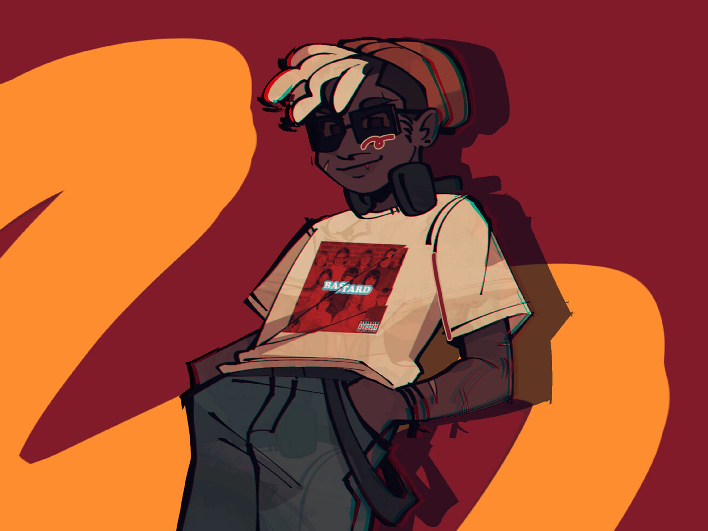 Illustration of a boy with his hands in his pockets