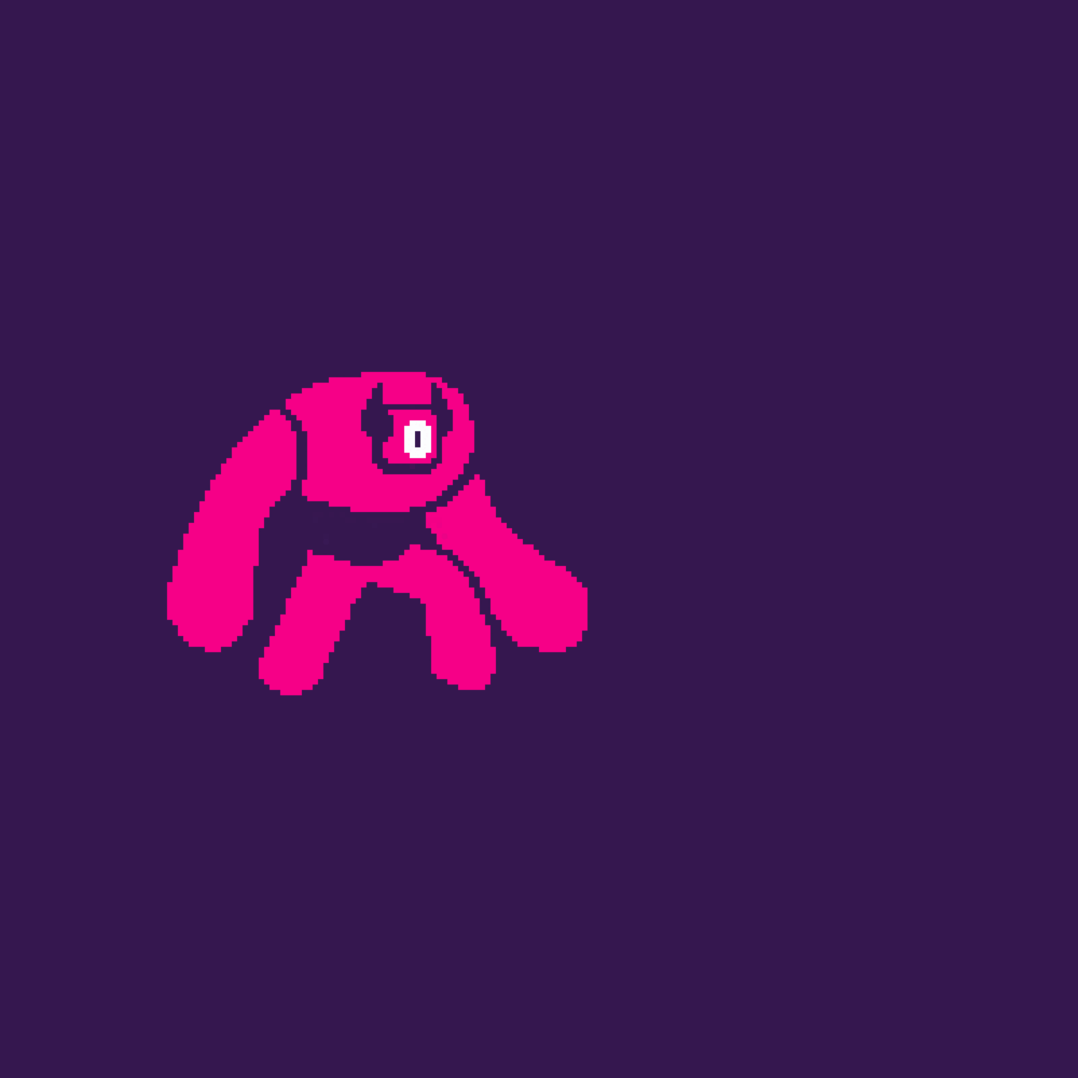 Looping animation of a pixelated character attacking by smashing their fists against the ground