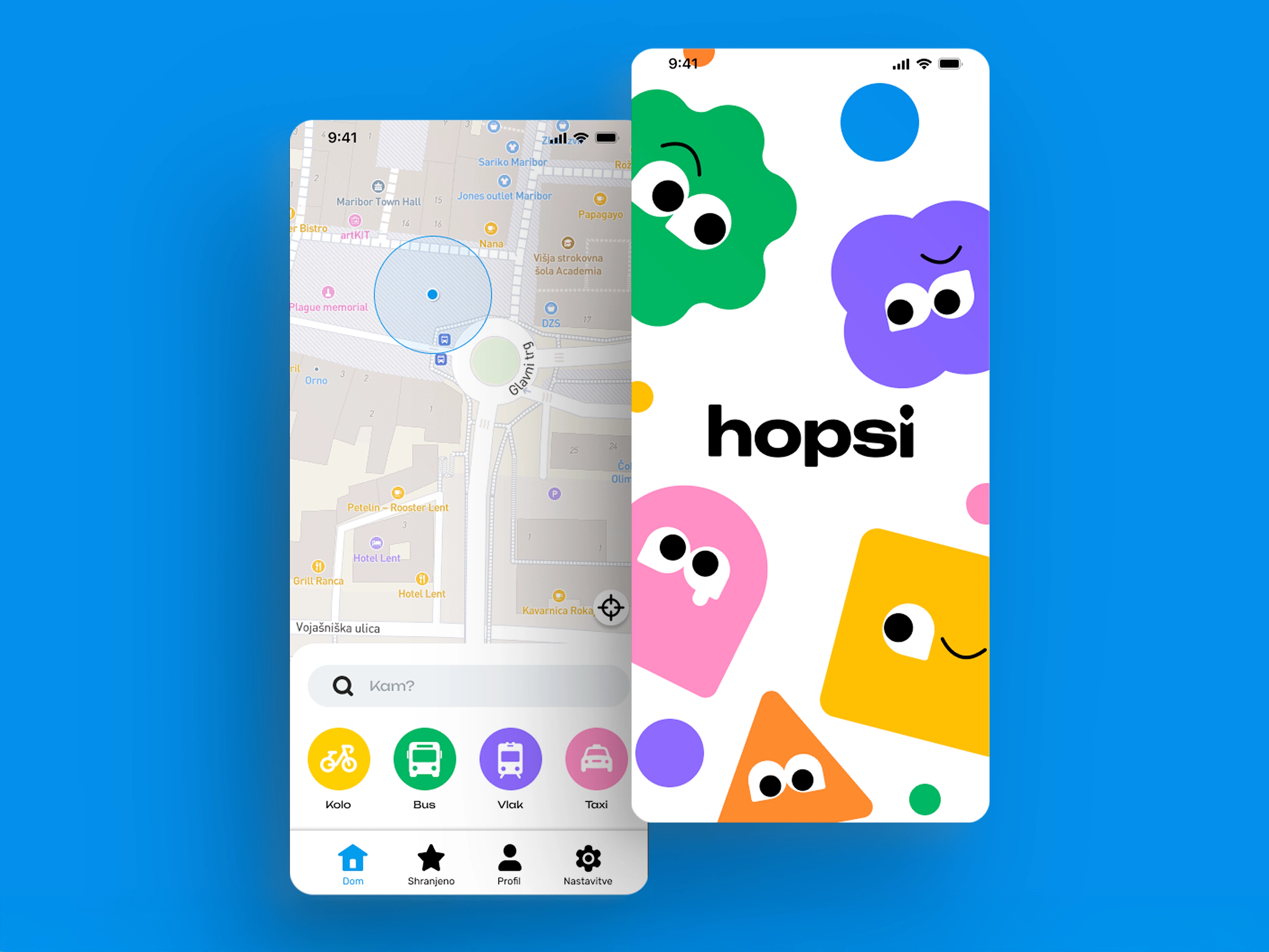 Mockup of two app screens