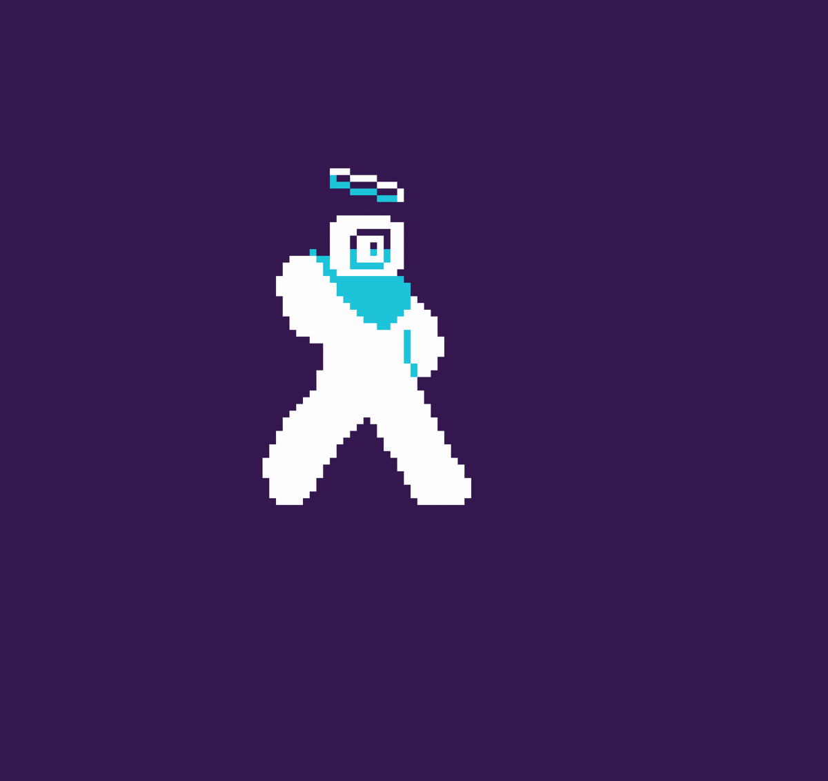 Looping animation of a pixelated character attacking with a blade
