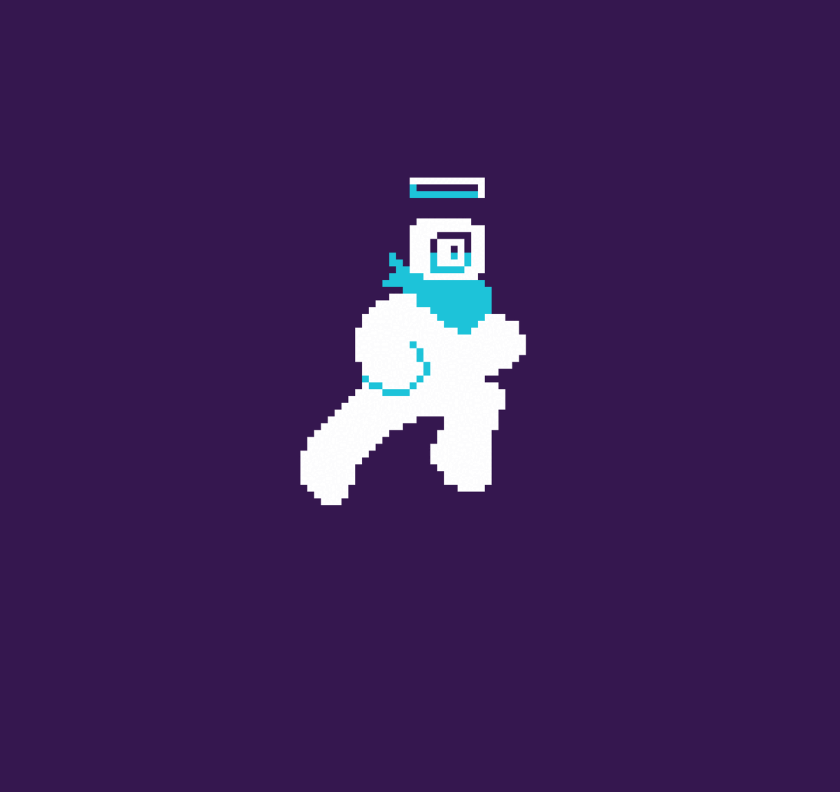 Looping animation of a pixelated character running